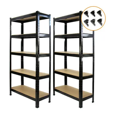 2 x Black Racking Unit Tier Garage Storage Warehouse Shelving x x 30cm