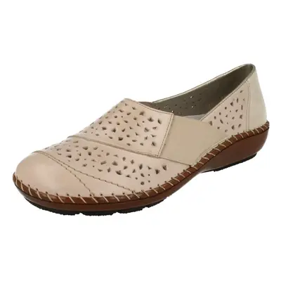 (UK 6.5, Beige) Ladies Rieker Slip On Casual Day Shoes