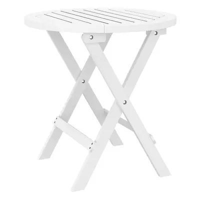 vidaXL Folding Garden Table Outdoor Folding Table White Solid Wood Acacia