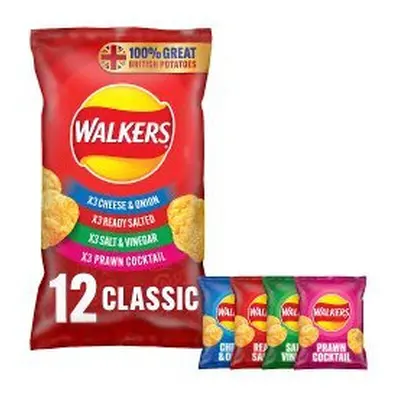 Walkers Classic Variety Multipack Crisps 12x25g (Pack of 15)