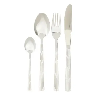 24Pc Cutlery Set, Elegant Silverware Cutlery Set, Modern Stainless Steel Cutlery Set with Etched