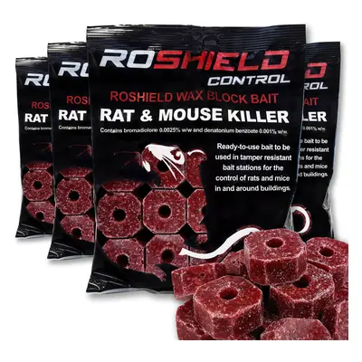 1.2kg Roshield Wax Block Bait for Rat & Mouse Killer Control (300g x Packs)