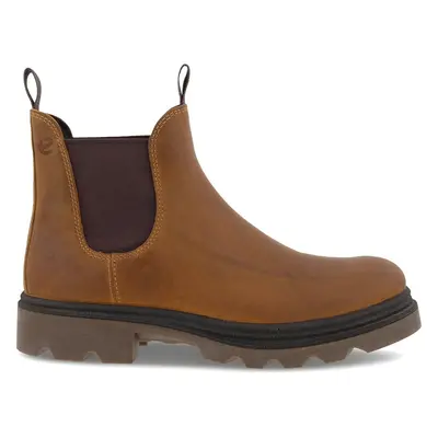 (Amber, UK 10.5-11 / EU 45) Ecco Grainer Mens Water Repellent Pull On Chelsea Ankle Boots