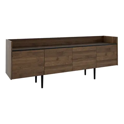 Sideboard Drawers Doors in Walnut and Black