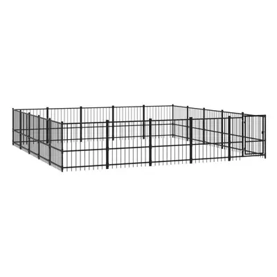 (485 x x cm) vidaXL Outdoor Dog Kennel Steel Dog Crate Pet Cage Puppy Enclosure Multi Sizes