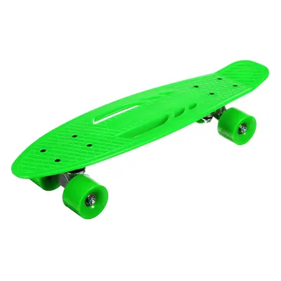 (Green) 22Inch Unisex Children Adults Skateboards Hollow Design Skate Board Deck Strong Pulley W