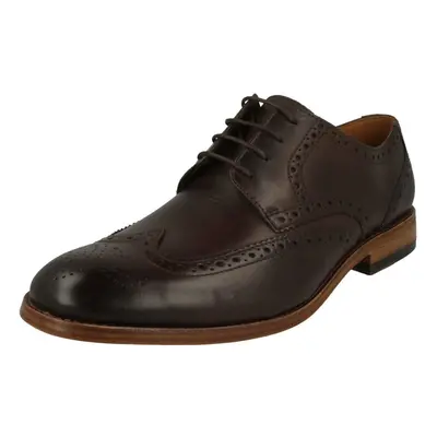 (UK 9.5, Dark Brown (Brown)) Mens Clarks Formal Brogue Detailed Shoes James Wing - G Fit