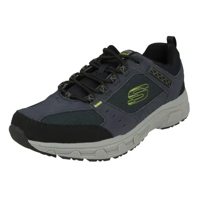 (UK 7, Navy/Lime (Blue)) Men's Skechers Lace Up Trainer Oak Canyon