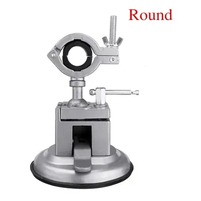 (Round) Sucktion Type Round/Flat Aluminum Clamp-on Table Vise Bench Grinder Holder Electric Dril