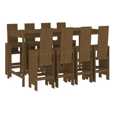 (honey brown pine) vidaXL Garden Bar Set Outdoor Bar Table Set Bar Stool Piece Solid Wood Pine