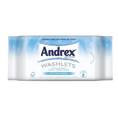 Andrex Washlets Flushable Toilet Tissue Wipes