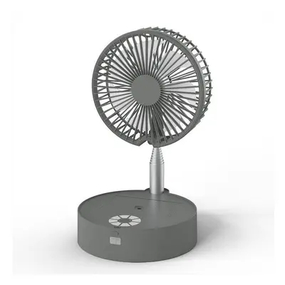 (Grey) Portable Mini Mute Desktop Fan Wireless Telescopic Floor Spray Humidification with Night 