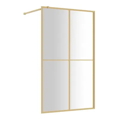 vidaXL Walk-in Shower Wall Bath Screen Shower Screen with Clear ESG Glass Gold