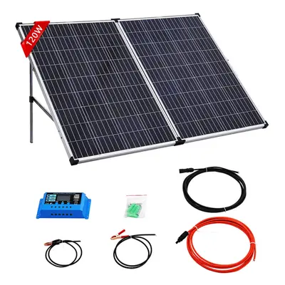 (120W with 20A Controller Kit) Solar Panel 12V 50/100/160/200W Car Van Boat Caravan Camper Batte