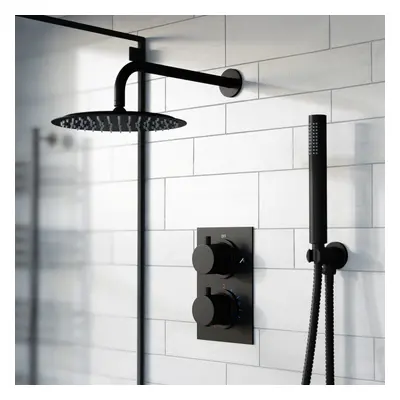 Nes Home Folke Dial Way Round Concealed Thermostatic Shower Mixer Valve, Shower Head, and Handse