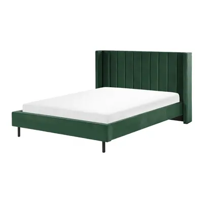 Slatted Bed VILLETTE x cm (EU King Size) Velvet Dark Green