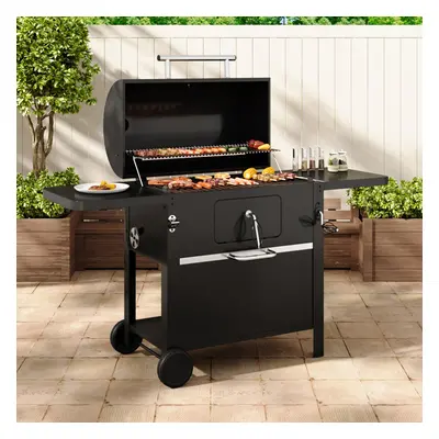 Outdoor Carbon Steel Grill with Smoke Stack