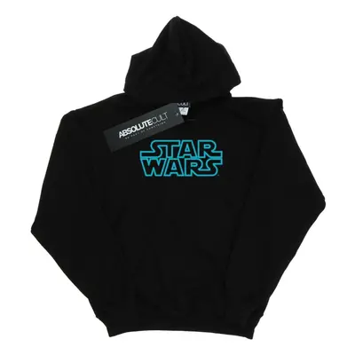 (S, Black) Star Wars Mens Neon Sign Logo Hoodie