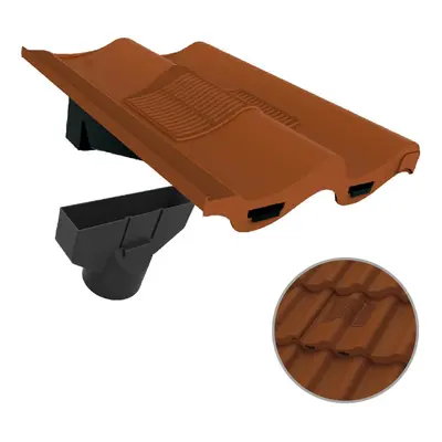 Terracotta Double Pantile Roof Tile Vent & Adapter, Marley Redland Sandtoft