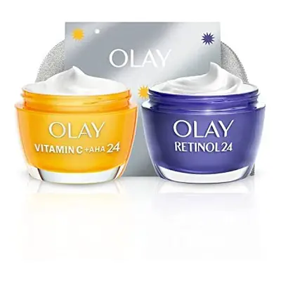 Olay Moisturiser Skincare Gift Bag, Womens Skin Care Gift Sets, Vitamin C + AHA Face Cream 50ml 