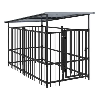 (103 x x cm) vidaXL Outdoor Dog Kennel Steel Puppy Crate Pet Cage Enclosure Multi Sizes