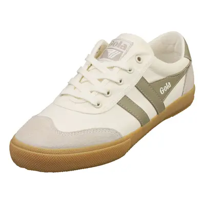 (8) Gola Badminton Womens Fashion Trainers in White Grey