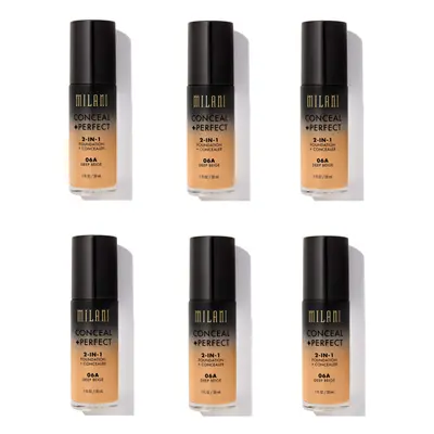 Milani Conceal And Perfect In Foundation + Concealer Deep Beige 30ml x6