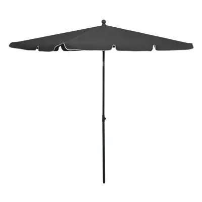 vidaXL Garden Parasol with Pole Anthracite Outdoor Sunshade Garden Umbrella