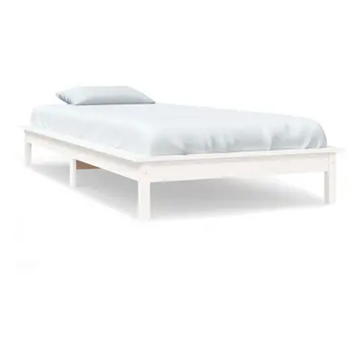 (white, x cm) vidaXL Solid Wood Pine Bed Frame Wooden Bedstead Bed Base Multi Colours/Sizes