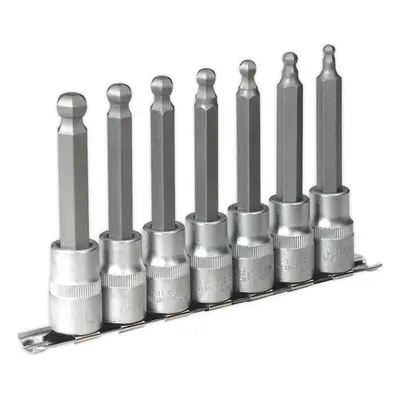 7 PACK 100mm Ball-End Hex Socket Bit Set - 1/2" Square Drive - 5mm to 12mm Allen