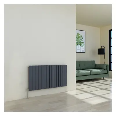 (600 x 1022mm Double, Anthracite) Flat Panel Designer Radiator