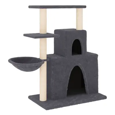 (dark grey) vidaXL Cat Tree with Sisal Scratching Posts Cat Scratch Tower Climber Dark Grey