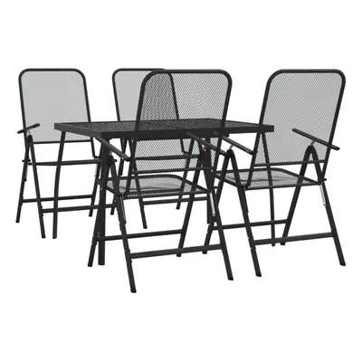 (110 cm table length/ piece) vidaXL Garden Dining Set Outdoor Table and Chair Set Anthracite Met