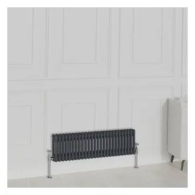 (300x1190mm-2 Column, Anthracite) NRG Traditional Radiator Horizontal Vertical Cast Iron Style D