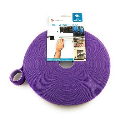 (Purple, 25m) VELCROÂ® Hook and loop ONE-WRAPÂ® double sided Strapping