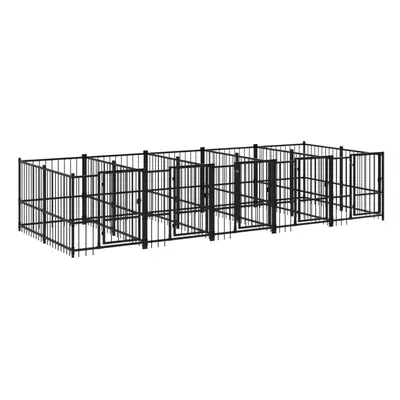 (485 x 193.5 x cm) vidaXL Outdoor Dog Kennel Steel Puppy Crate Pet Cage Enclosure Multi Sizes