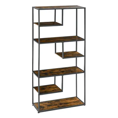 HOMCOM Tier Storage Shelves, Free Standing Book Shelf for Study, Living Room