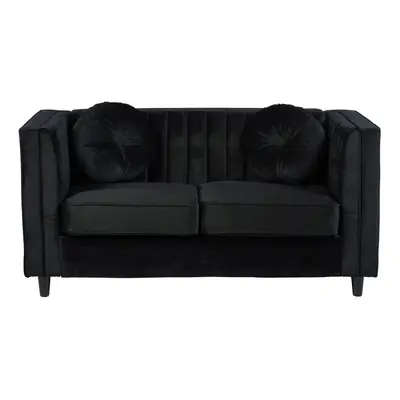 Premier Housewares Farah Seat Black Velvet Sofa