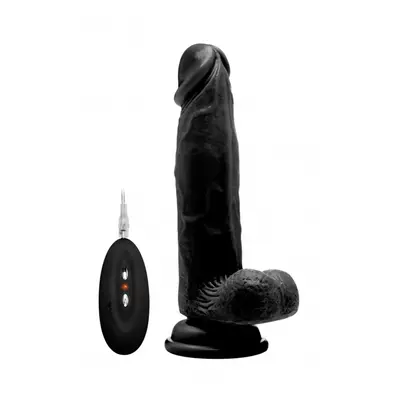 Real Rock - Vibrating Cock & Balls inches - Black