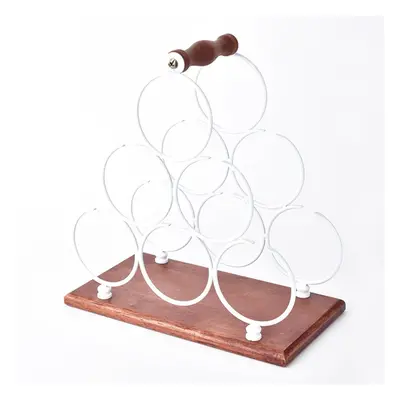 (White) Iron Bottles Rack Shelf Storage Holder Organizer Stand Display Tabletop