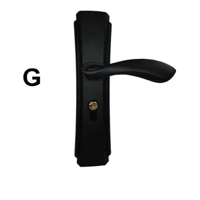 (G) Matte Black Aluminum Door Lock Mechanical Interior Handle Cylinder Lever Latch Home Security