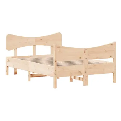 vidaXL Bed Frame with Headboard Bed 120x190 cm Small Double Solid Wood Pine