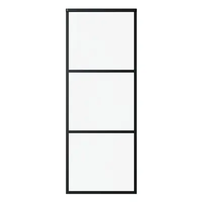 vidaXL Sliding Door Barn Door Sliding Door Panel ESG Glass and Aluminium Black