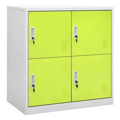 vidaXL Locker Cabinet Light Grey and Green Steel School Office Locker Cabinet