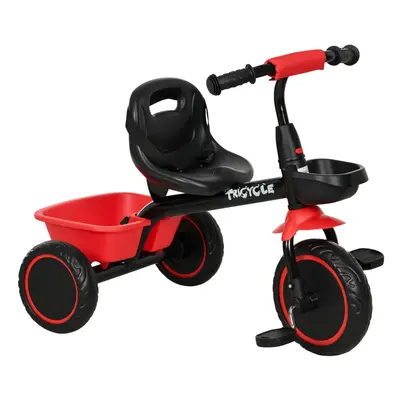 AIYAPLAY Kids Trike for to Years with Adjustable Seat, Baskets, Red