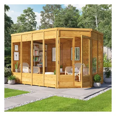 (11x7 - Doors on Right) Renna Tongue and Groove Corner Summerhouse