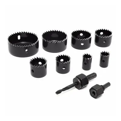 (Black) 8pcs Hole Saw Cutting Set with Hex Wrench Wood Alloy Iron Cutter