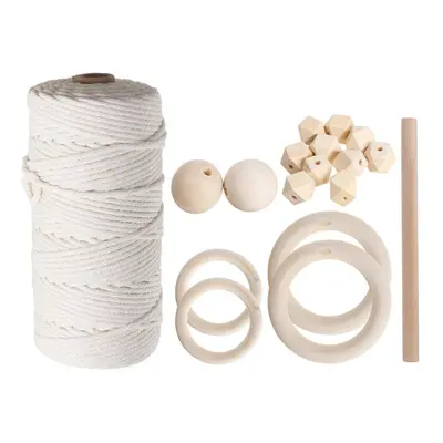 (1) DIY Craft Cord Yarn Natural White Cotton Cordfor Wall Hanging Tools