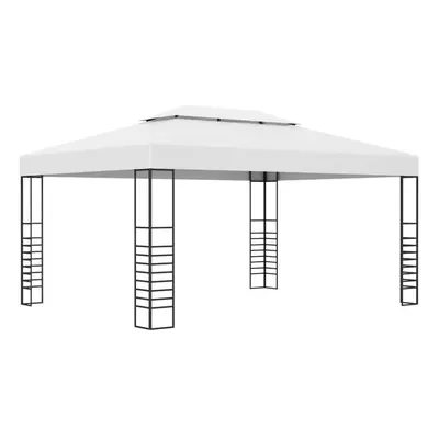 vidaXL Garden Gazebo Powder-Coated Steel White Outdoor Canopy Shelter