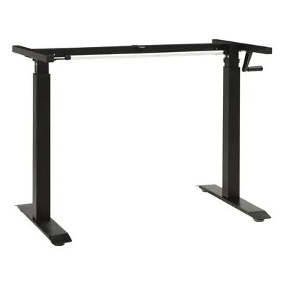 vidaXL Manual Height Adjustable Standing Desk Frame Hand Crank Black Riser